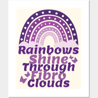 Rainbows Shine Through Fibro Clouds Boho Positivity Posters and Art